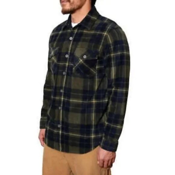 Freedom Foundry Men’s Long Sleeve Green/Blue Plaid Fleece Shirt XXL NWT - Picture 3 of 15